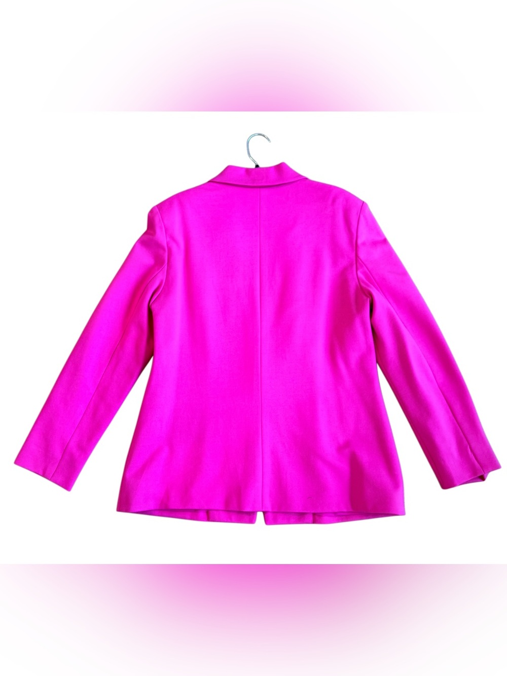 Nanette Lepore Nolita Stretch Blazer Fuchsia Hot Pink Single Button- Size 8 - Picture 3 of 6